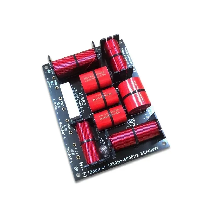 400 Вт 3-полосный кроссовер Hi-Fi твитер среднечастотный НЧ-динамик 1250H/5000 Гц с