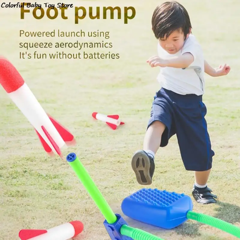

1Set Kid Air Rocket Foot Pump Launcher Toys Flash Rocket Launchers Pedal Games Outdoor Child Play Toy
