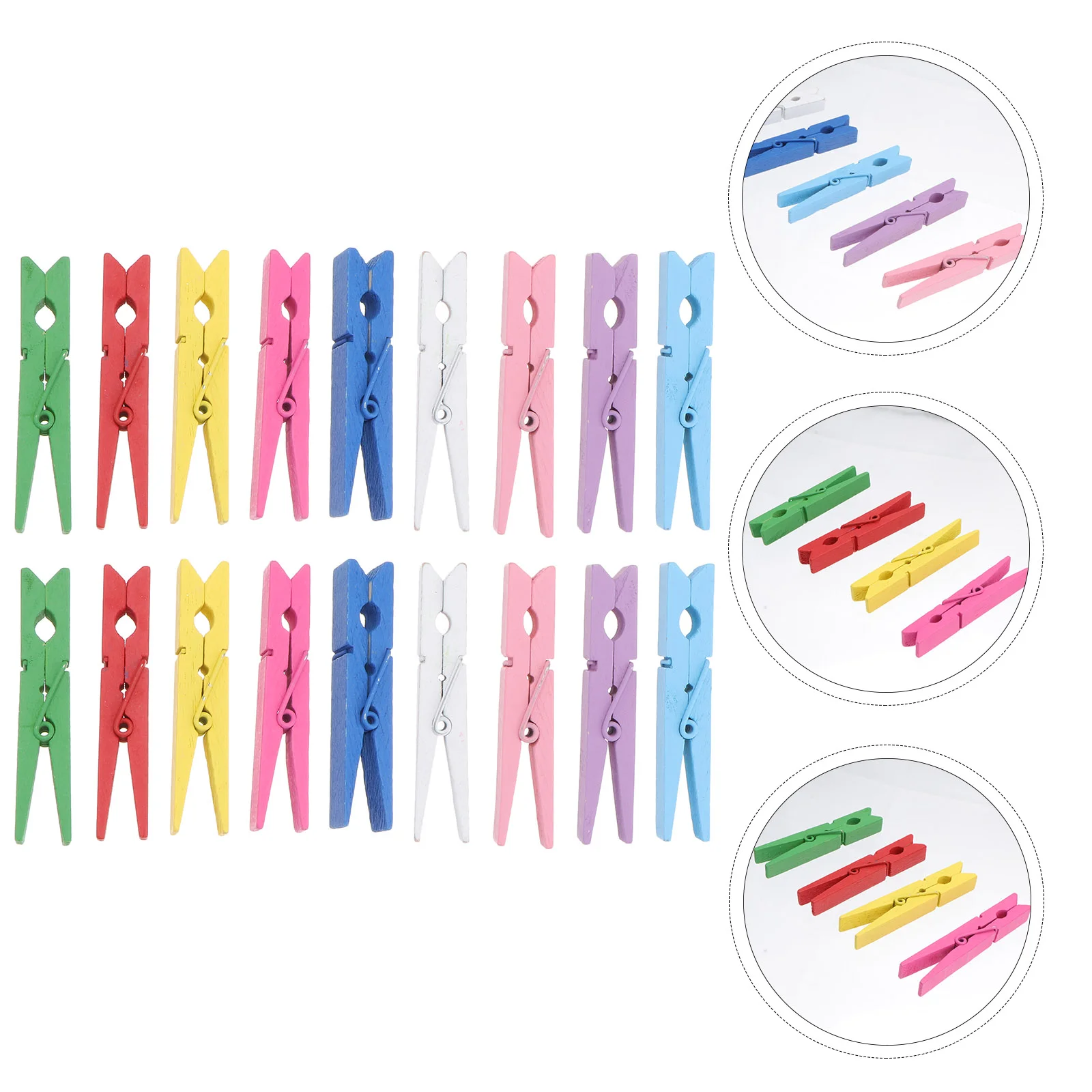 

40PCS 2.9 Inch Durable Wooden Mixed Color Clips Clothespins Clothes Pegs for Home Laundry Clamping Hotel