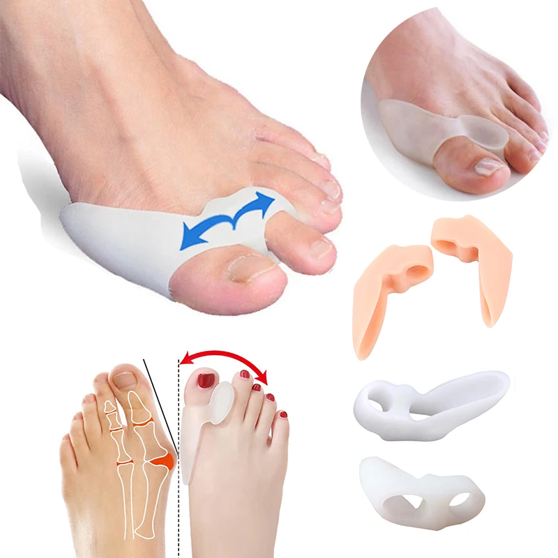 

1/2Pair Big Toe Straightener Thumb Valgus Protector Silicone Gel Foot Fingers Toe Separator Bunion Adjuster Feet Pad Relief Pain