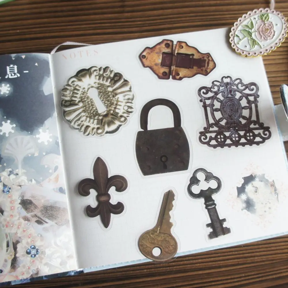 Металлическая кнопка-ключ в стиле ретро стильная ПВХ наклейка для скрапбукинга