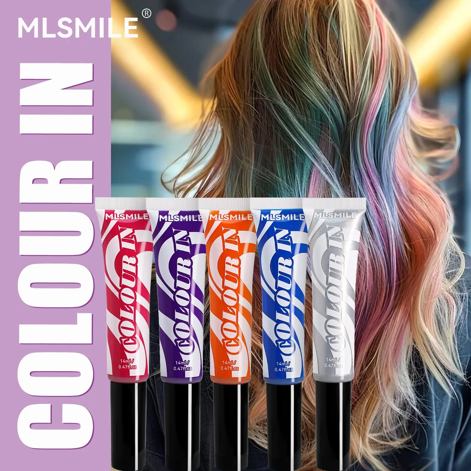 Одноразовая краска для волос на Хэллоуин высокоглянцевая цветная палочка