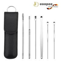 6pcs ear cleaner tool kit ear spoon reusable earpick sticks earwax remover curette cleaning ear earwax portable pickers earpick