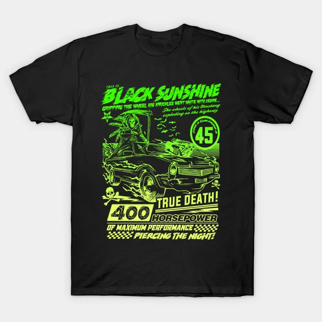 

Men/women's Summer Black Street Fashion Hip Hop "black Sunshine" Green Lime White Zombie T-shirt Cotton Tees Short Sleeve Tops