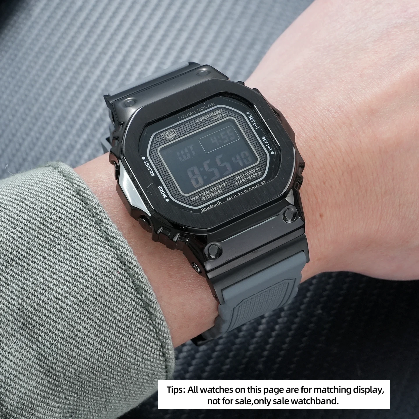 Фото Ремешок для часов из резины FKM для Casio G-shock GMW-B5000 MRG-B5000, модифицированный ремешок для спортивных часов GM-B2100, мягкий ремешок для активного отдыха №4