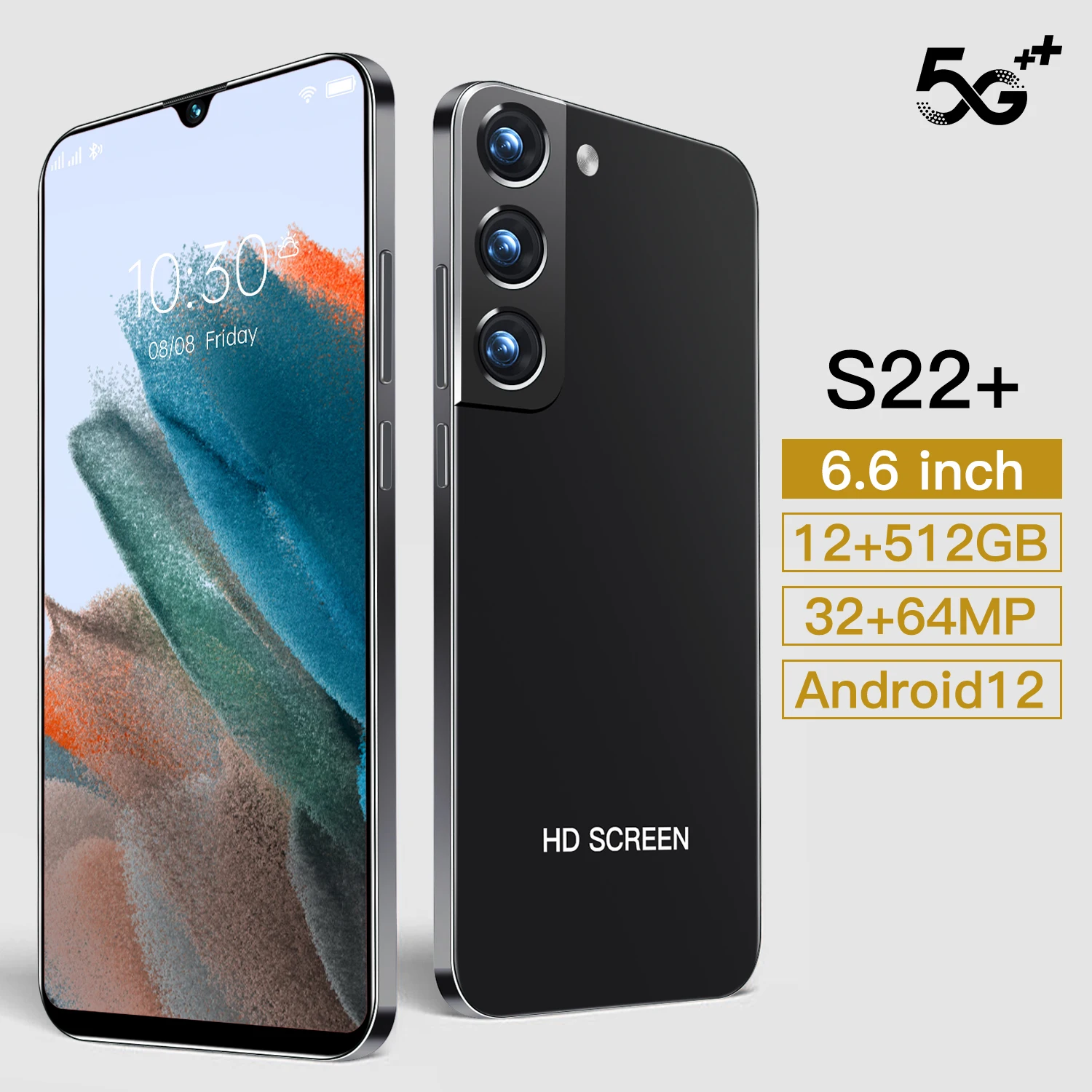 

Смартфон глобальная версия S22 +, 6,6 дюйма, 1080*2340, 32 МП, 64 мп, 4500 мА · ч, 10 ядер, разблокировка по лицу, две SIM-карты + Micro SD, Android 12