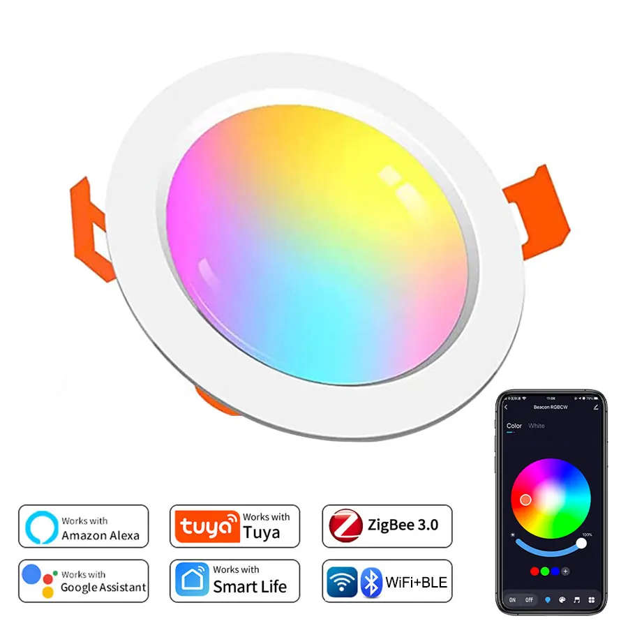 Умная светодиодная лампа Zigbee Tuya с Wi-Fi BLE от Globvat дистанционным управлением для