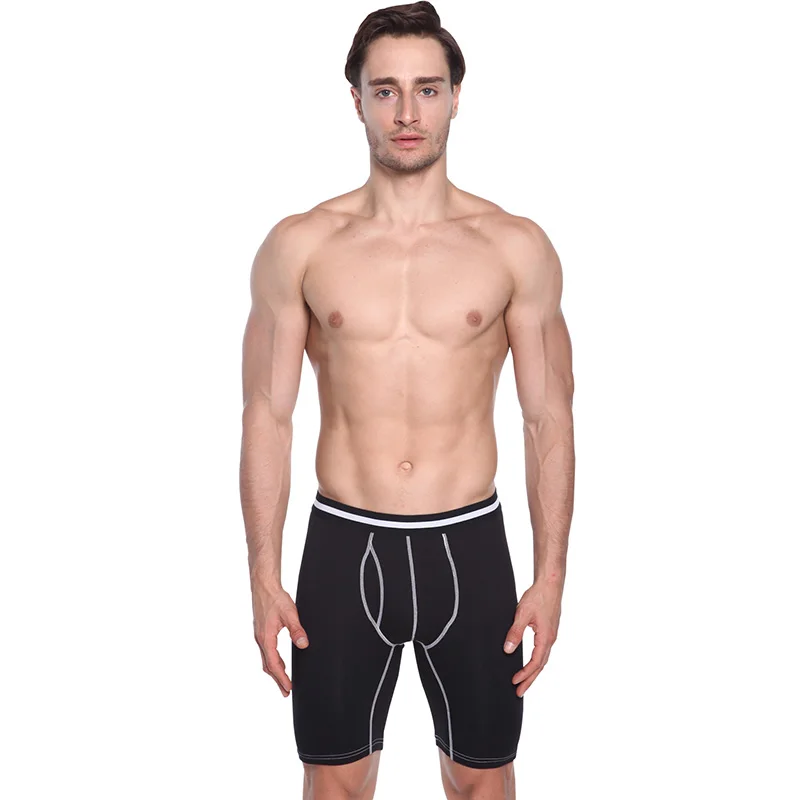 6 Pcs/Lot  men's underwear cotton European and American boxer pants plus lengthened Breathable underwear men's sports boxer