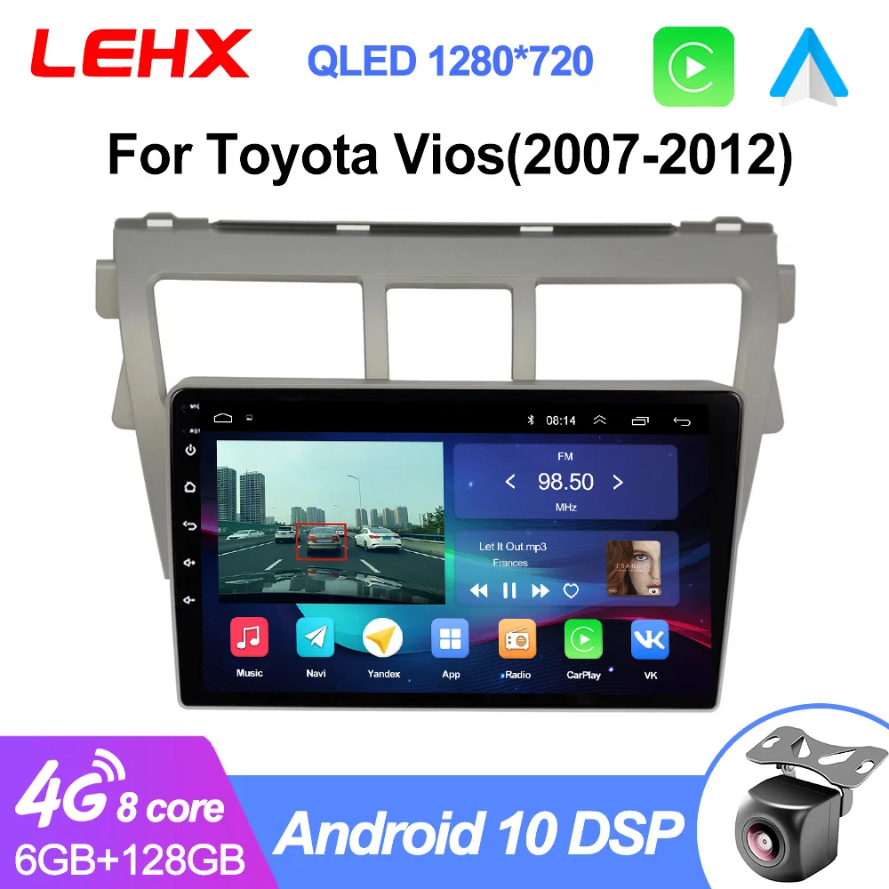 Автомагнитола LEHX Pro 2 din Android 10 для Toyota VIOS Yaris 2007-2012 |
