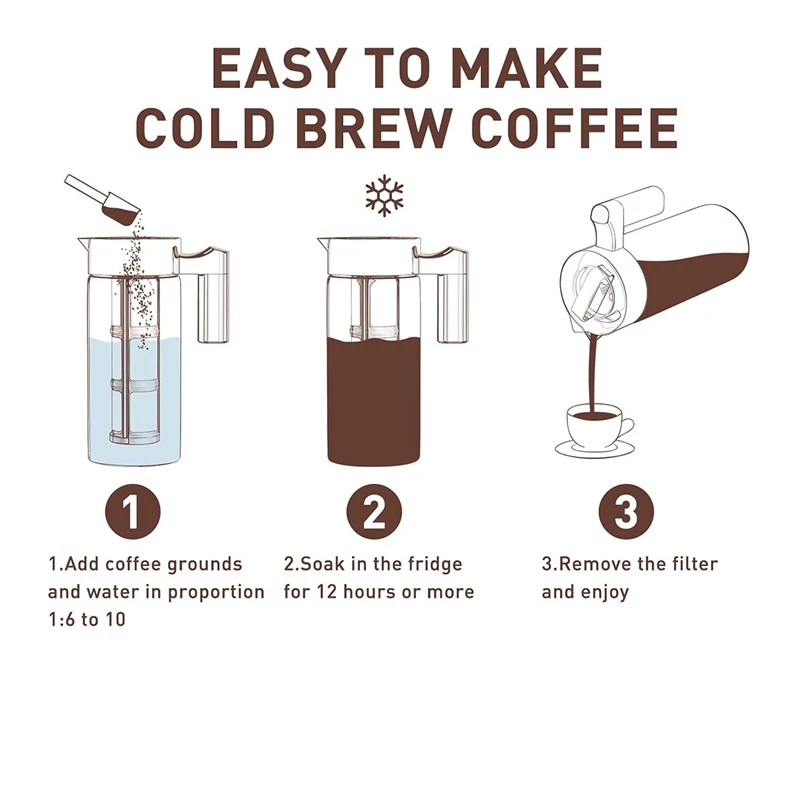 Кофеварка для холодного заваривания кувшин кофе со льдом на 40 унций с сетчатым