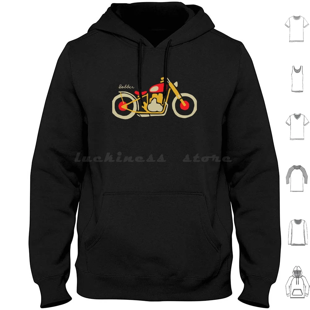 

Толстовка с капюшоном Bobber, хлопковые велосипедные пинетки с длинным рукавом для езды на велосипеде, гонок, гоночный мотоцикл, мотоциклетный...