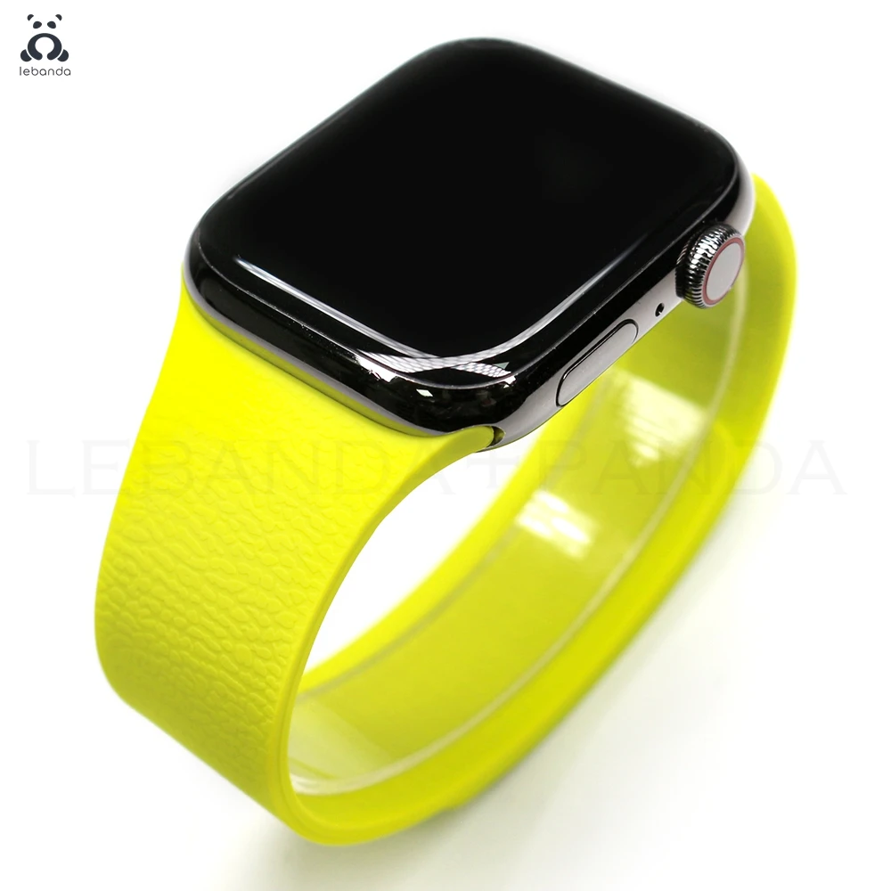 Фото Ремешок Lebanda с магнитной петлей для Apple Watch ultra 2, серия 10, 9, 8, 7, 6, 5, мягкий спортивный силиконовый ремешок с текстурой личи для мужчин и женщин №5