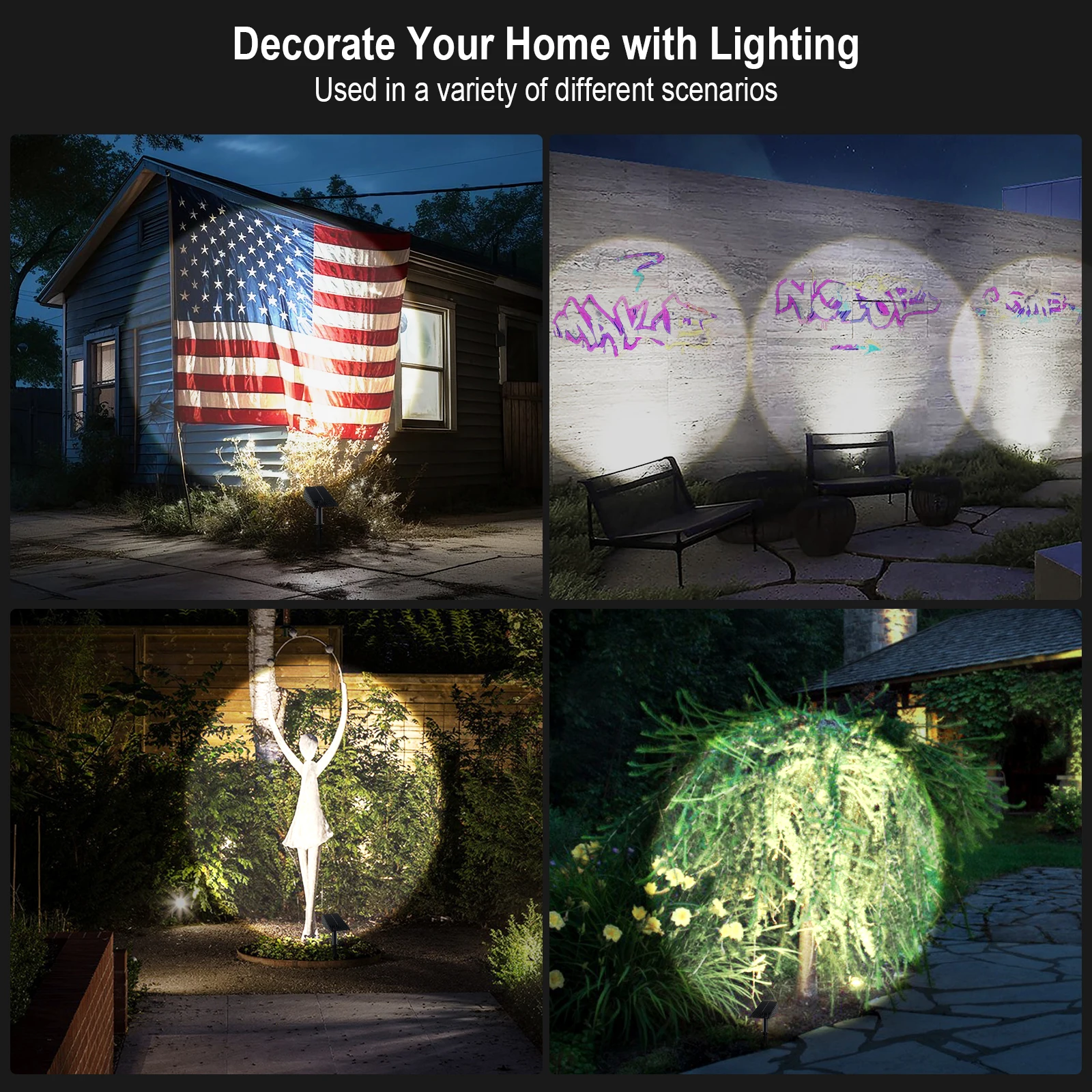 1/2/4 шт. водонепроницаемый светильник на солнечной батарее