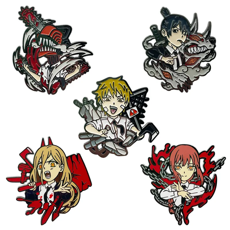 

ChainSaw Man Enamel Pins Japanese Anime Brooches Cool Pins Clothing Backpack Lapel Badges Fashion Jewelry Accessories Gifts
