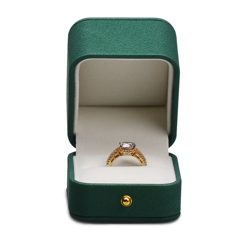 Oirlv Jewelry Box With Decorative Buttons Rounded Corners Pearlescent Blue Green Ring Box Wedding With Tassel Jewelry Boxes Gift