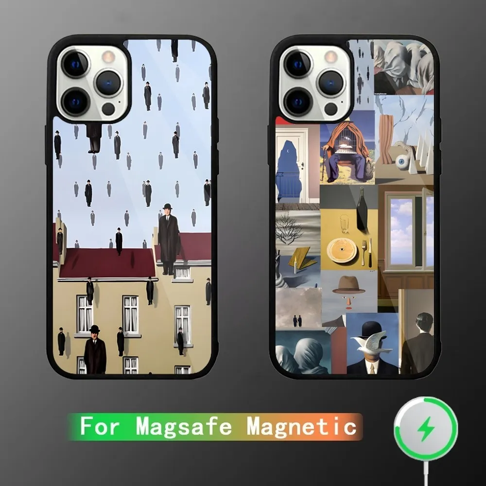 R-Rene Magritte художественный чехол для телефона iPhone 15 14 13 12 11 Plus Pro Max Mini Magsafe Магнитная