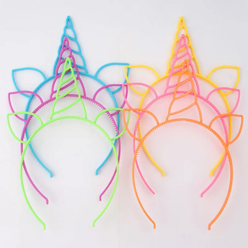 

6pcs Plastic Unicorn Headband Kids Birthday Party Decorations Baby Shower Favors Hairband Unicorn Theme Festival Party Supplies