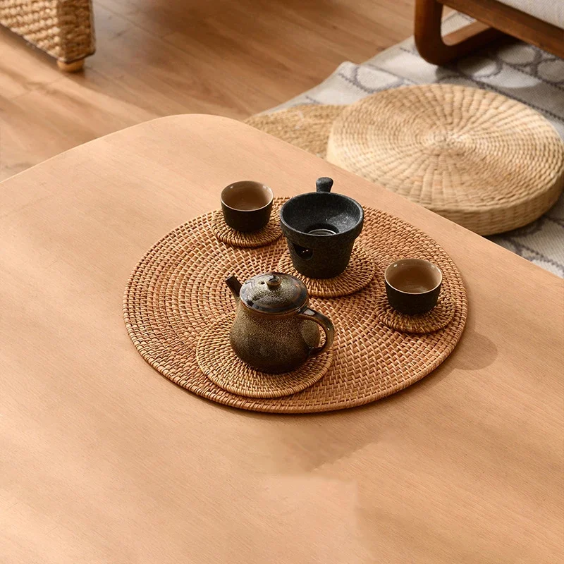 Набор подставок диаметром 8–35 см плетеные подставки из натурального ротанга