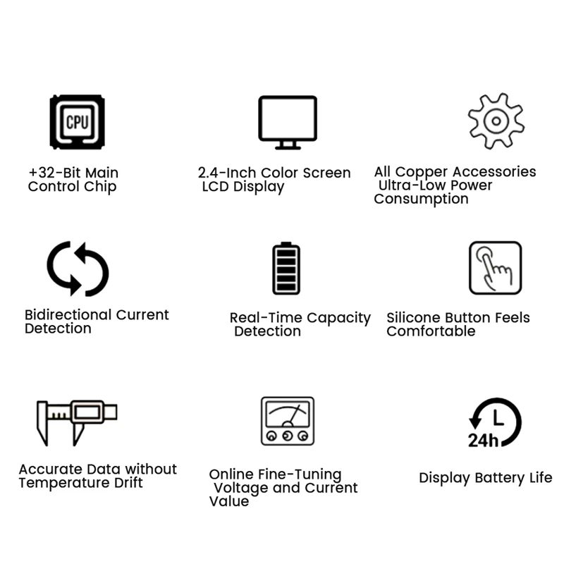 VA9810 2 4 дюймовый измеритель напряжения + A переключатель чехол Coulometer емкость
