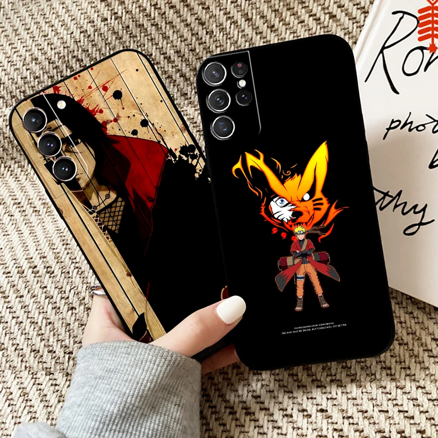 

Anime Uchiha Sasuke Naruto Phone Case For Samsung Galaxy S22 S21 S20 Plus Ultra 5G For Samsung S21 S20 FE Liquid Silicon Black