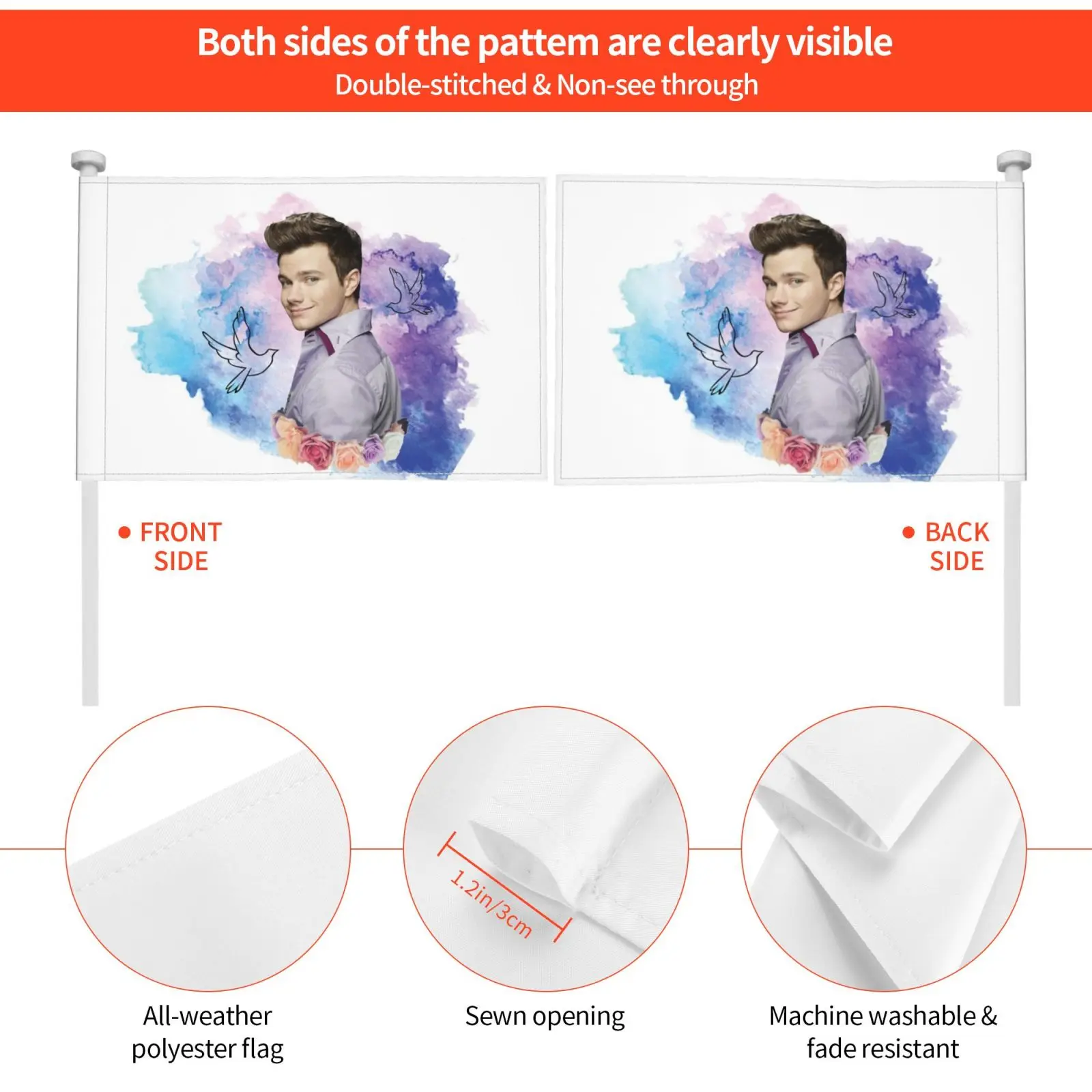 Флаг автомобиля Glee Kurt Hummel Акварель 3095 Quinn Fabray Santana Lopez Glee Brittany Pierce (art.: 3920cf03258ef) - 3920cf03258ef