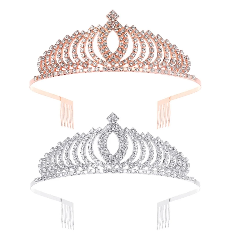 

Wedding Tiaras For Bride Crystal Crowns And Tiaras With Comb Headband For Girl