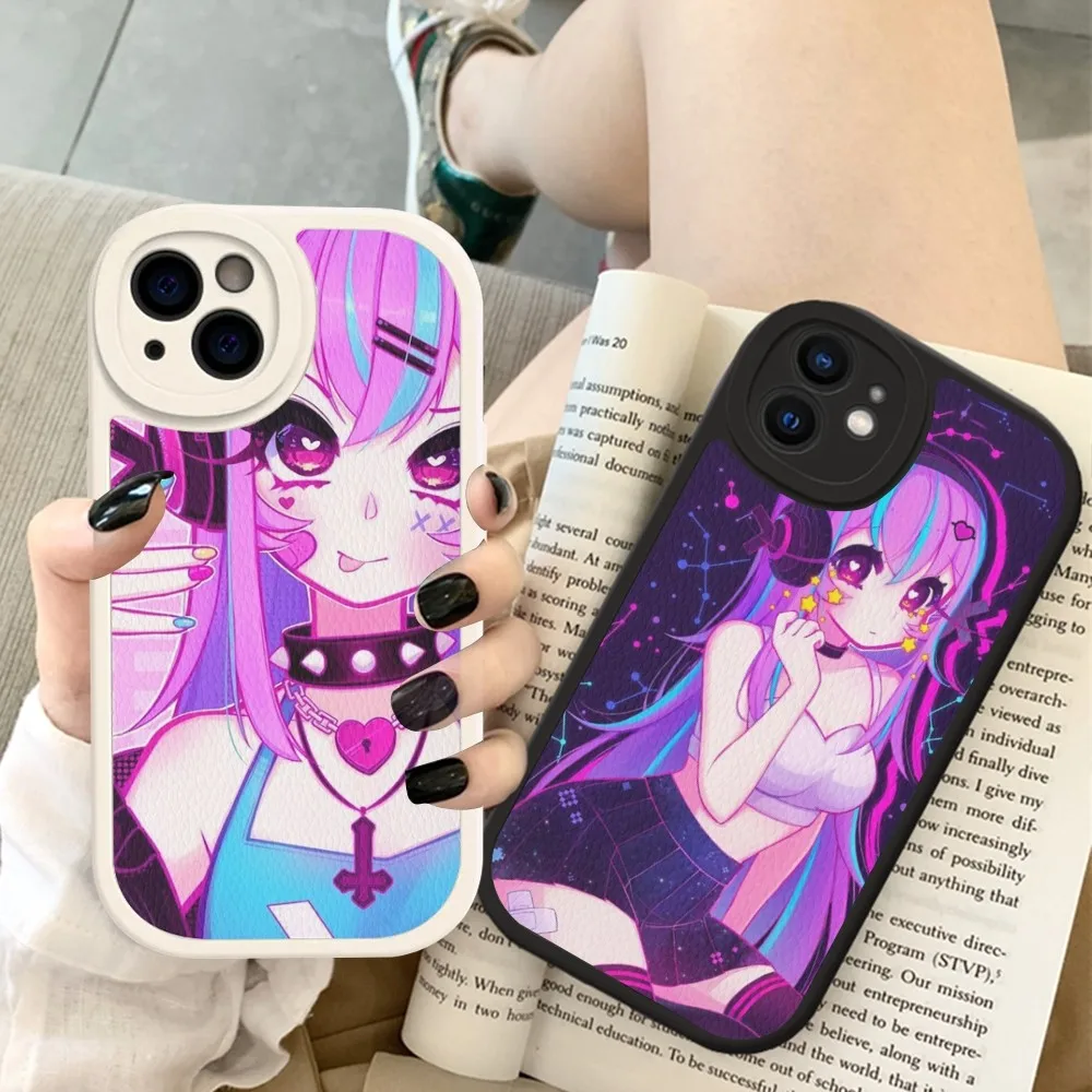 Жесткий кожаный чехол для телефона Geoxor Moneko Girl для IPhone 14 13 12 Mini 11 14 Pro Max Xs X Xr 7 8 Plus Fundas