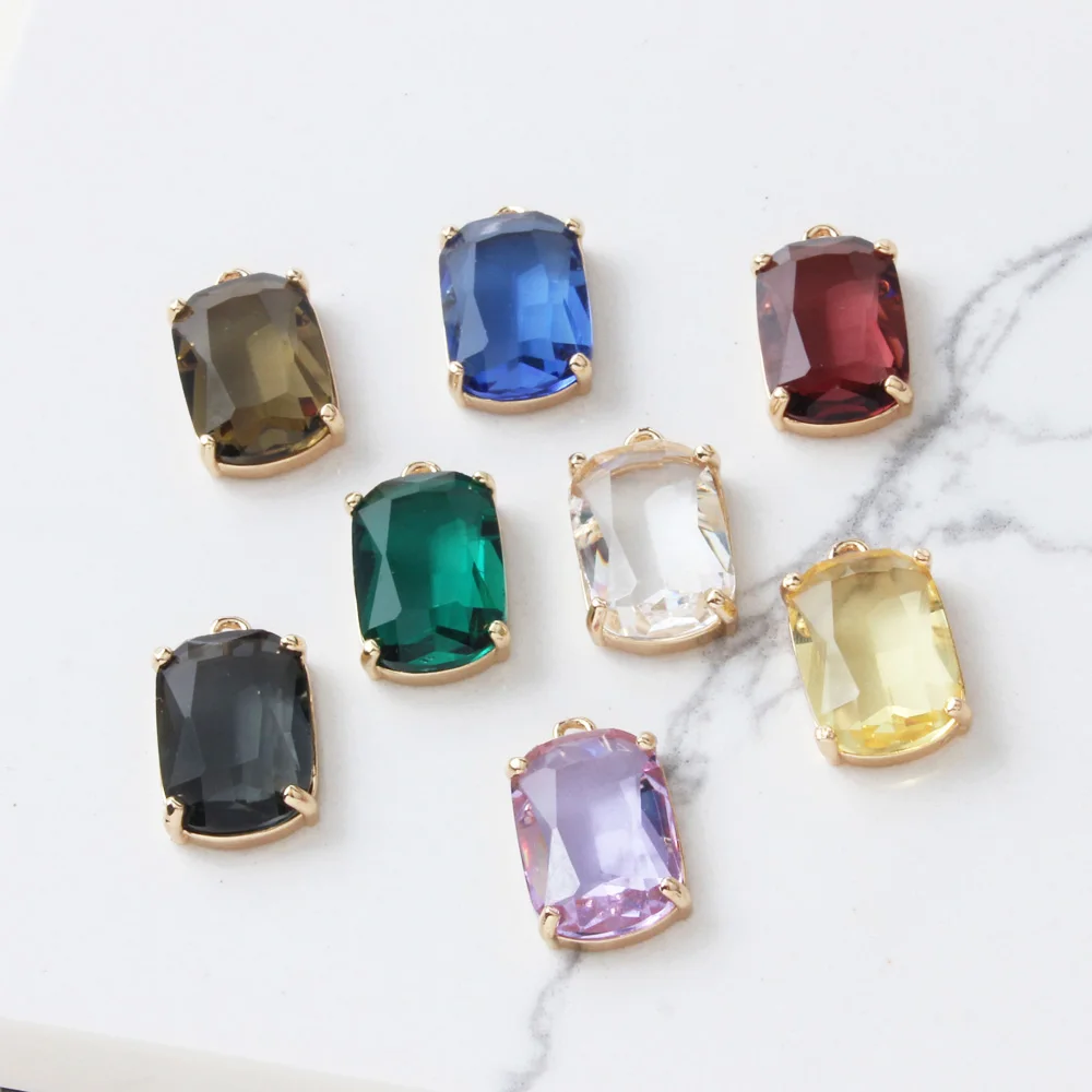 Ожерелье с прямоугольным граненым стеклом для ювелирных изделий фурнитура