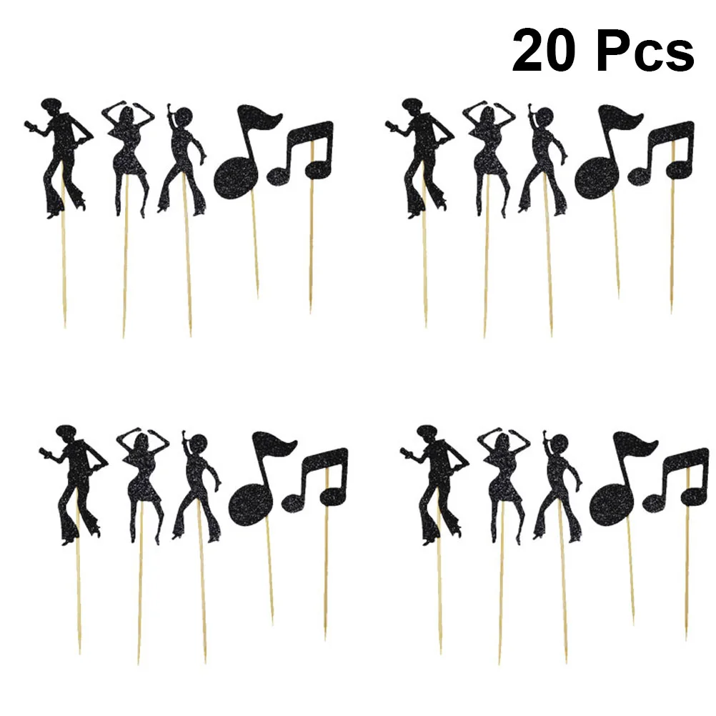 

Topper Cupcake Cakes Musicalparty Pick Picks Theme Decorationsroll Note Symbol Notation Favors Birthday 50S Instruments