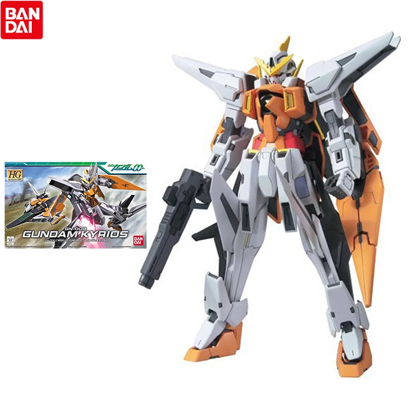 

Bandai Gundam Model Kit Anime Figure HG00 04 1/144 GN-003 GUNDAM KYRIOS Genuine Gunpla Model Action Toy Figure Toys for Children
