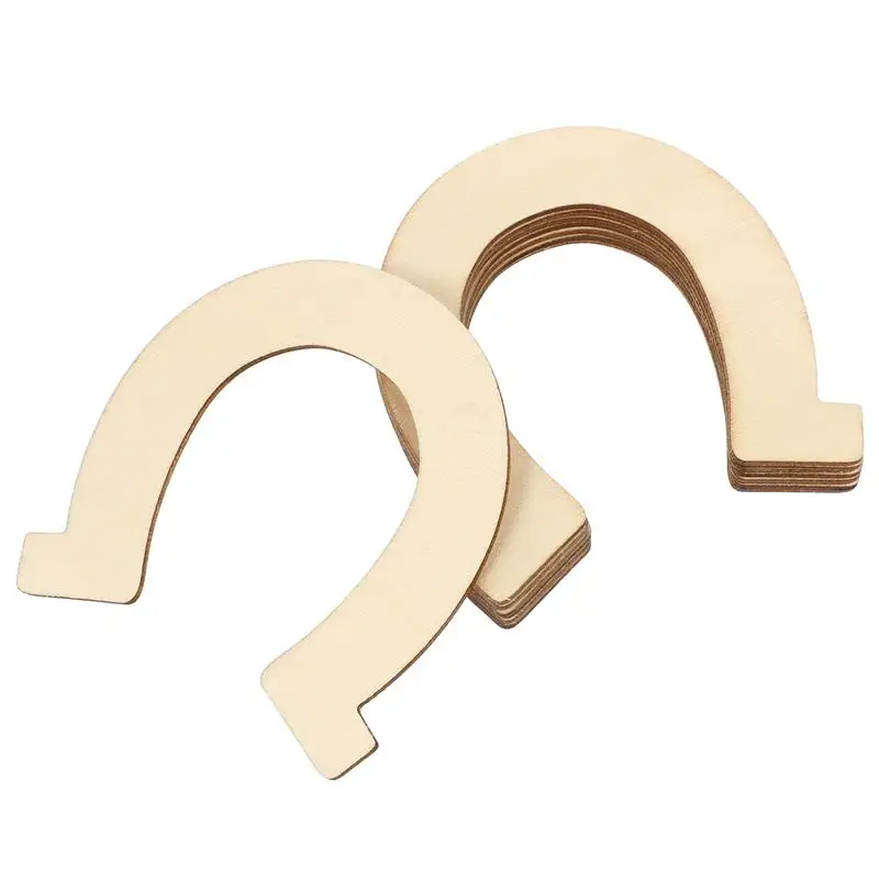 

24pcs Horseshoe-Shaped Wood Chips Wood Slices DIY Crafts Wood Chips Decorations Horseshoe Shaped Wood Chips For DIY Handicrafts