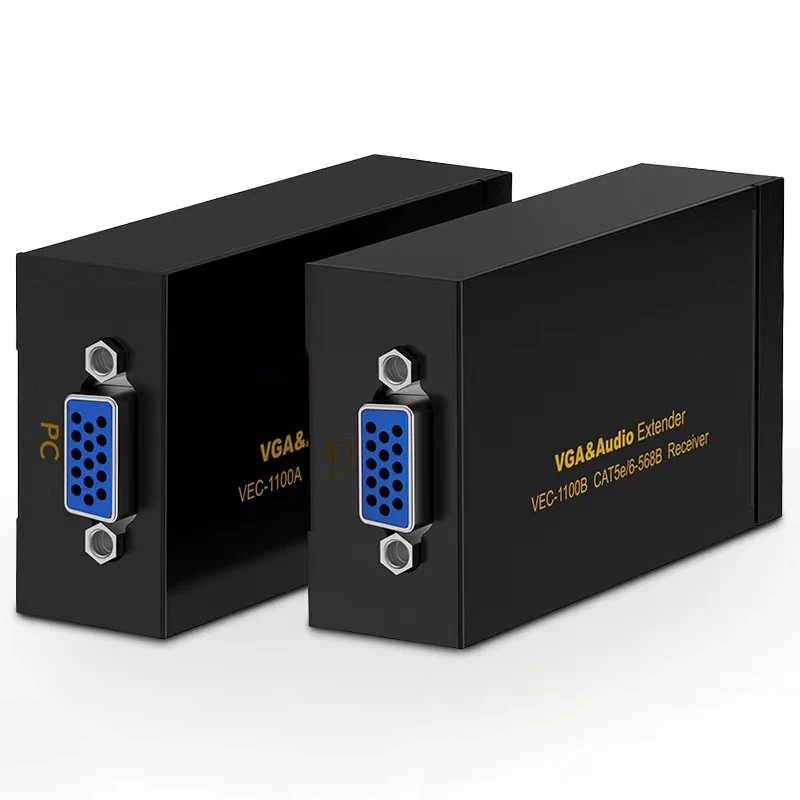 Разветвитель-адаптер VGA RJ45 длиной 100 м с аудиоразъемом 3 5 мм кабель Ethernet Cat5E/6 HD 1080P