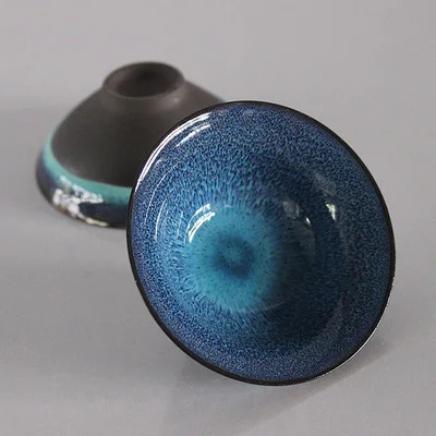 

Exquisite antique Tianmu glaze kiln turned into a single cup of tea making decoration