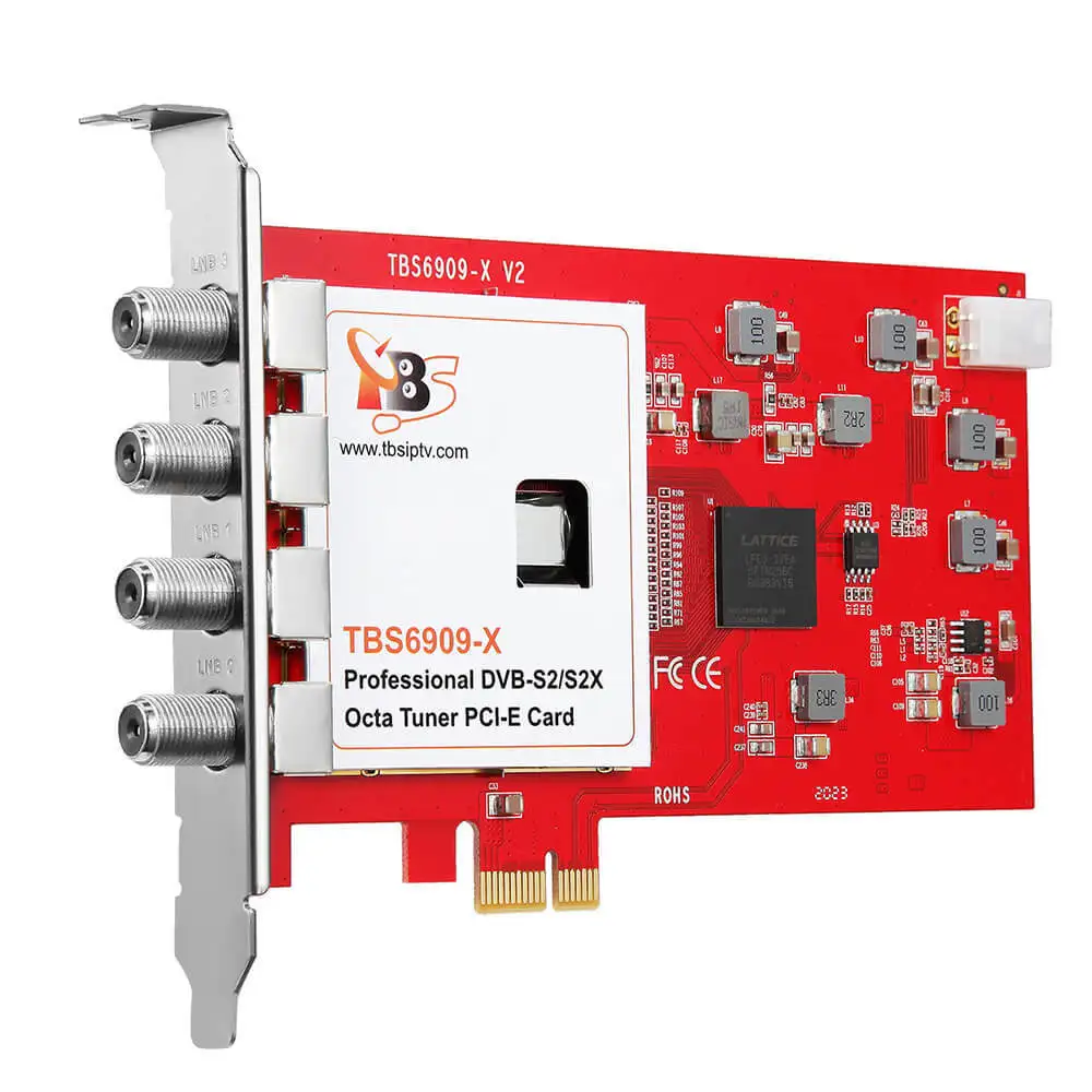TBS6909X V2 DVB-S/S2/S2X 8 Octa H.265 ТВ-тюнер Pcie-карта совместимая с TVheadend