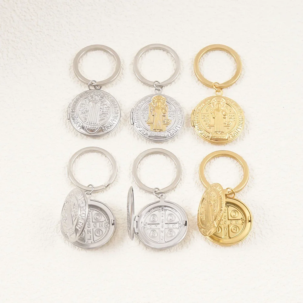 Медальон San Benito из нержавеющей стали брелок золотого/серебряного цвета