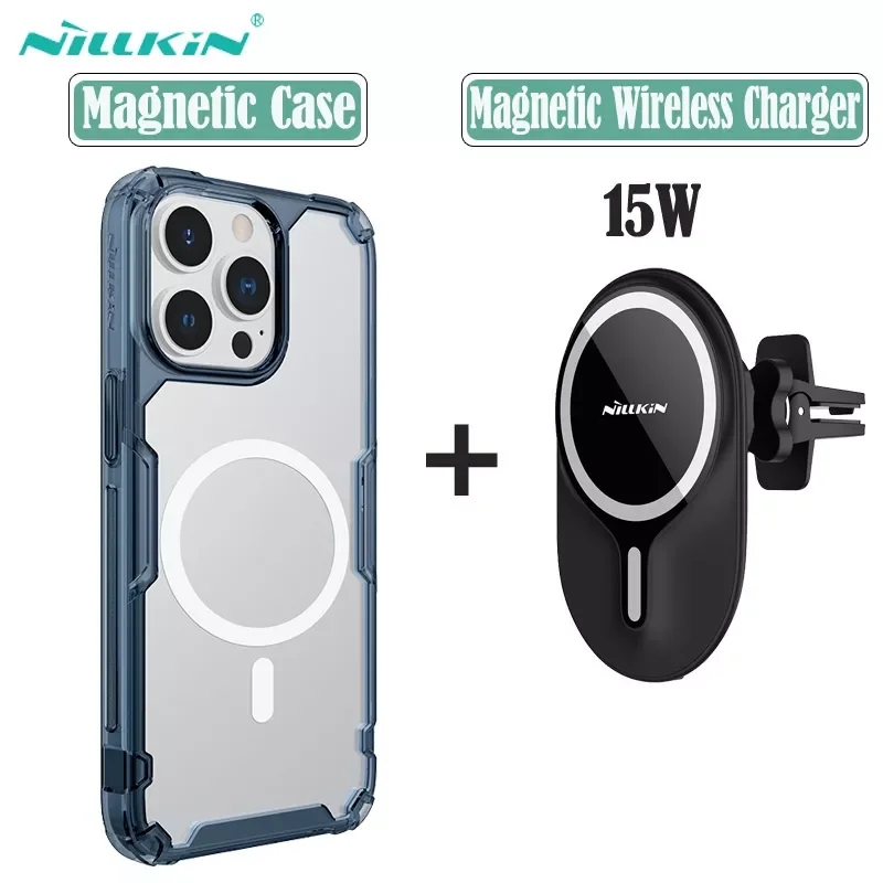 

NEW2023 Case 13 Pro / Max Transparent Cover Car Mount Wireless Charger Fast Charging Holder For iPhone13