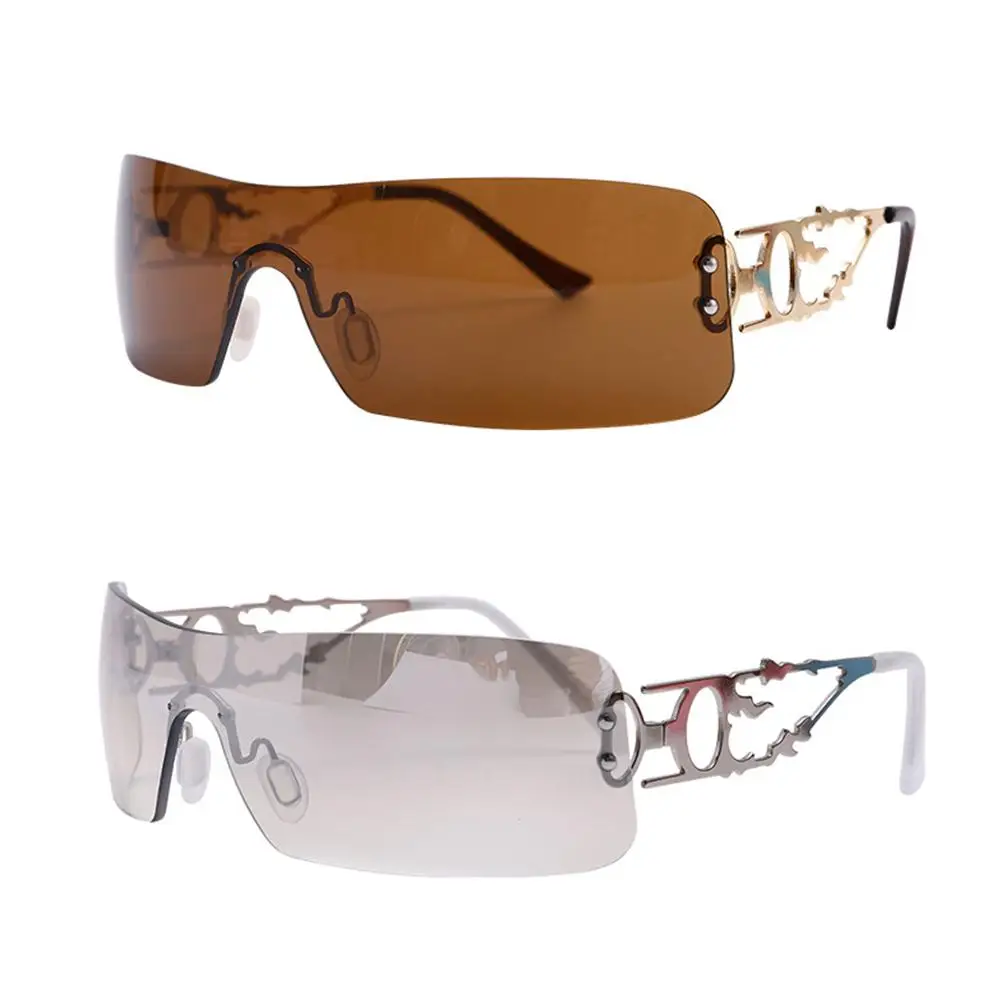 

Women Men UV400 Retro One Piece Wrap Around Y2K Sunglasses Eyewear Men Shades