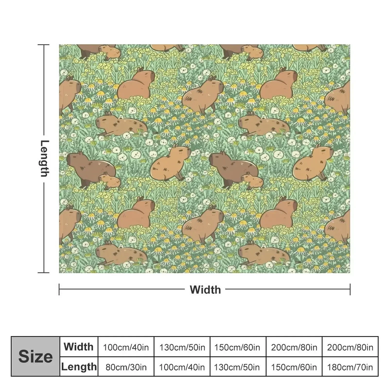 Одеяло Capybaras Meadow в зеленом и желтом цвете декоративные одеяла для кровати косплея