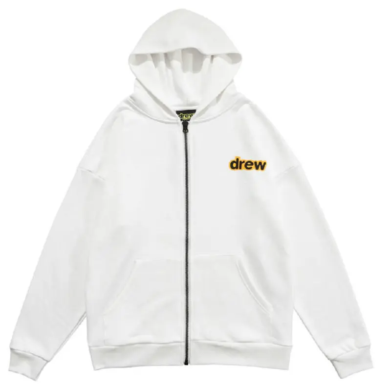 

New DREW Mens hoodies man Sweatshirts 100% cotton hoodie men streetwear Women's brand harajuku Justin Bieber Smiley Squirrel Zip