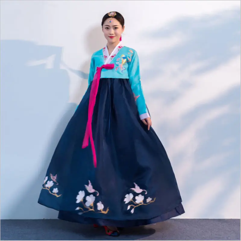 

Traditional Korean Clothing Hanbok Dress for Women Ancient Palace Robe V-neck National Performance Kimono Yukata Asien Style