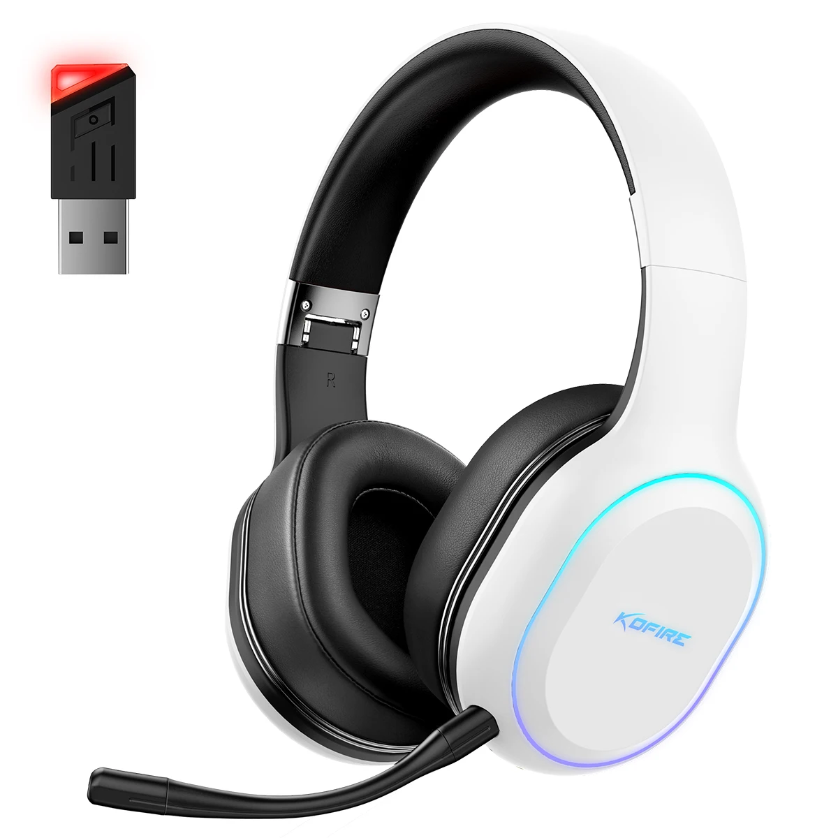 Фото Игровая гарнитура Picun UG-05 2.4G с проводным подключением, микрофоном, 40-мм динамиками и объемным звуком 7.1, накладные наушники для ПК, PS4, PS5. №1