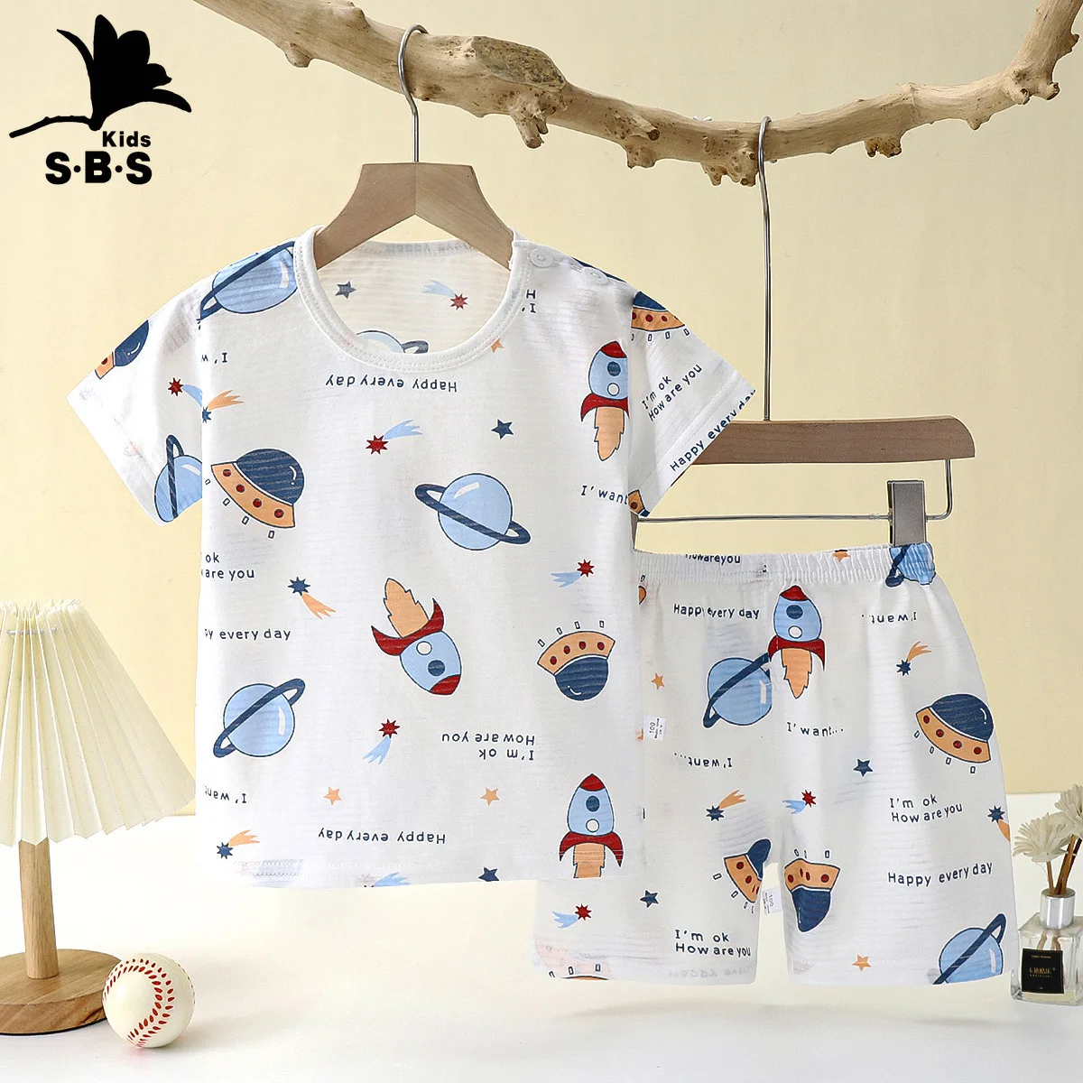 

Новинка, Детская домашняя одежда, пижамы, летнее хлопковое нижнее белье для мальчиков и девочек, комплект из 2 предметов