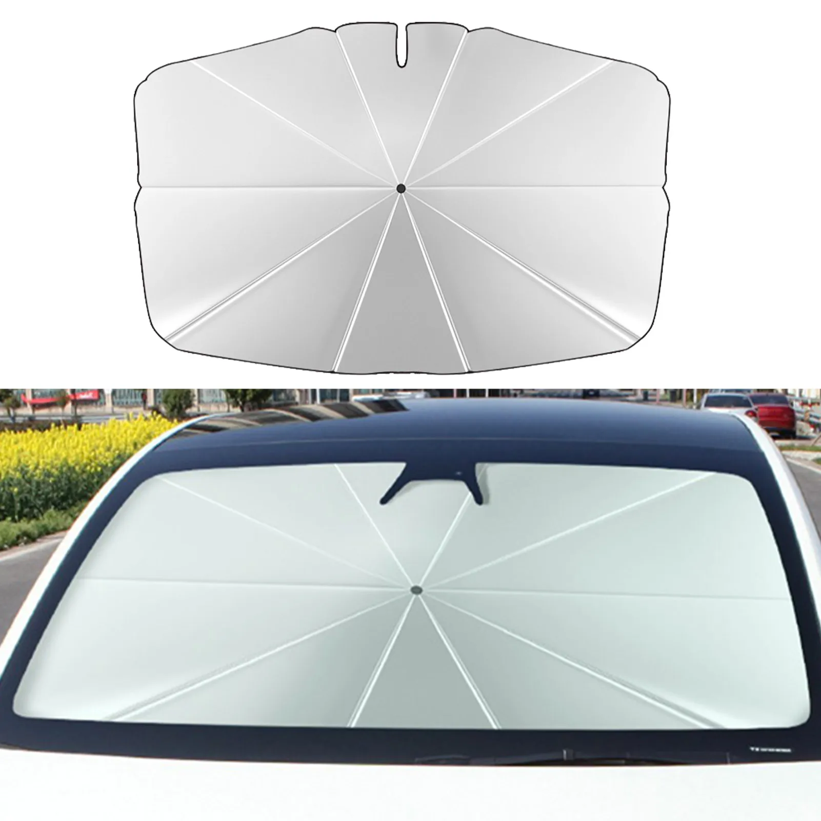 Car Windshield Sunshade Umbrella Sun Shade For Tesla Window Summer Sun Protection Heat Insulation Cloth For Car Front Shading