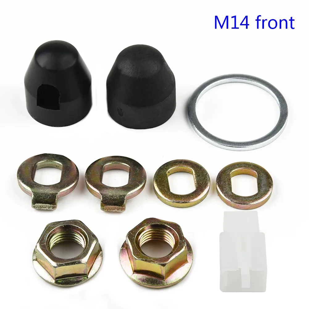 

E-Bike Hub Motor Axle M12/M14 Lock Nut&Lock Washer &Spacer &Nut Cover Steel For 12/14mm Shaft 500W-5000W Motors Cycling Parts