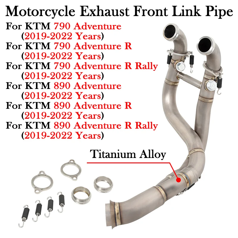 

For KTM 790 890 KTM790 KTM890 Adventure R Rally 2019 - 2022 Motorcycle Exhaust Escape Moto Modify Titanium Alloy Front Link Pipe