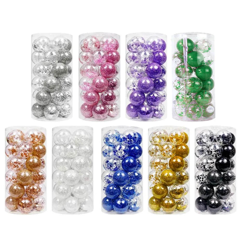 

24pcs Christmas Glitter Ball Christmas Baubles Xmas Tree Hanging Ball Decoration Pendant New Year Navidad Christmas Supplies