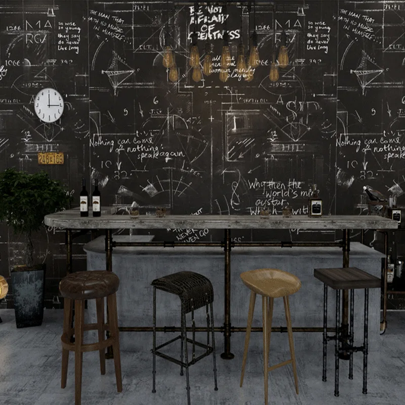 

American retro concrete graffiti Internet cafe Loft character poster English letters blackboard wallpaper background wallpaper