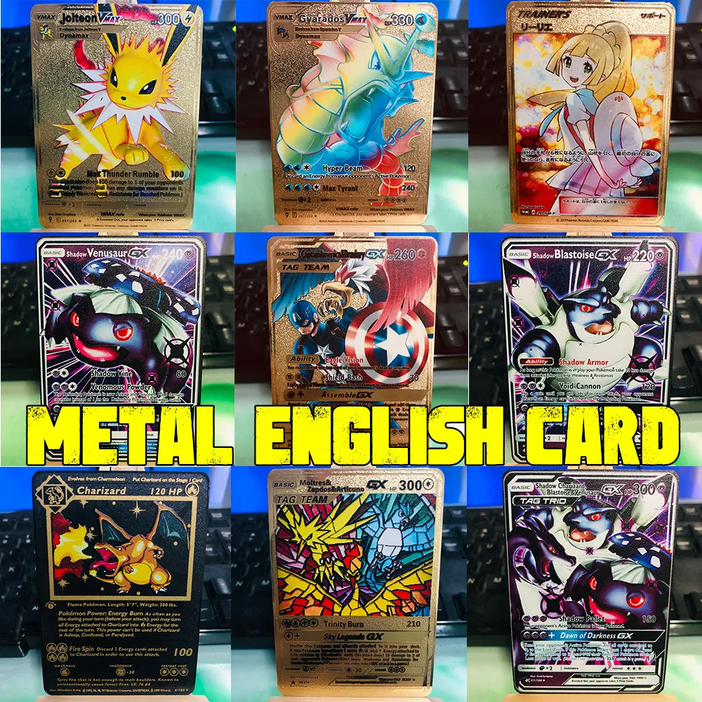 

Metal English Card CaptainAmerica Braviary Card Gyaradox Vmax Metal Card Pokémon Anime Card Collection Metal Commemorative Card