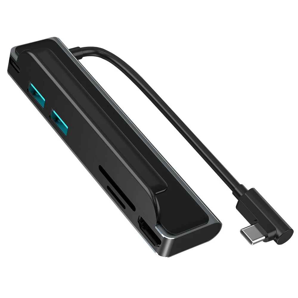 

Многофункциональный конвертер типа C 6-в-1 корпус из алюминиевого сплава с HD USB2.0 USB3.0 PD портами слоты для TF SD карт