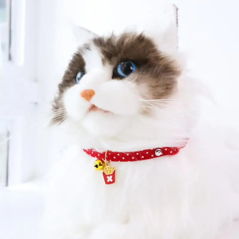 

New Kitten Collar With Bell Cute Pet Cat Collars Breakaway Cats Necklace Adjustable Puppy Collar Cat Leads Pet Accessories